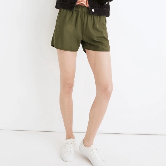 Madewell Pull-On 3.5” Shorts in Desert Olive Green Women’s Small H5956 - Picture 2 of 8